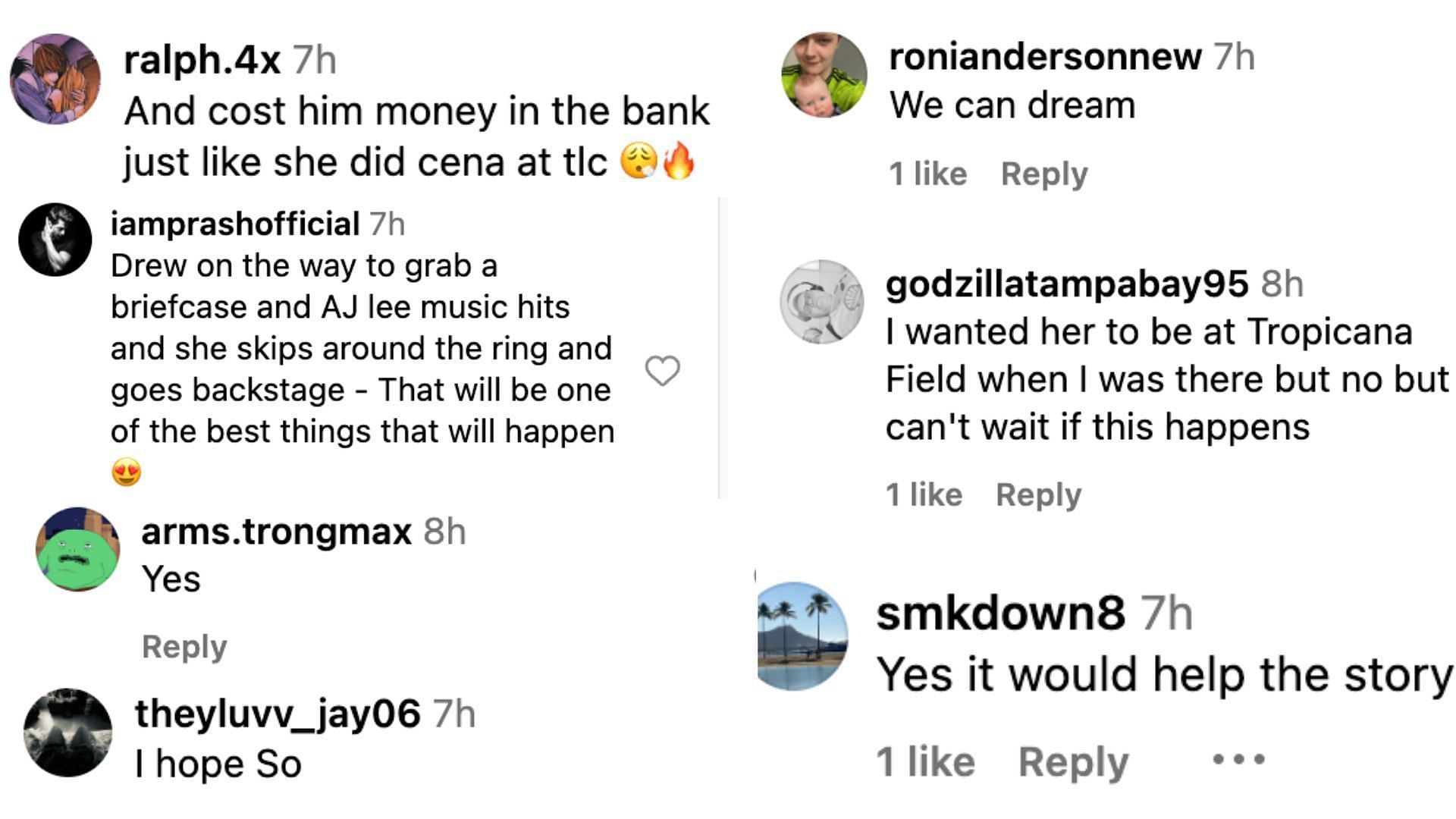 Fans react to the idea of AJ Lee returning to the company.